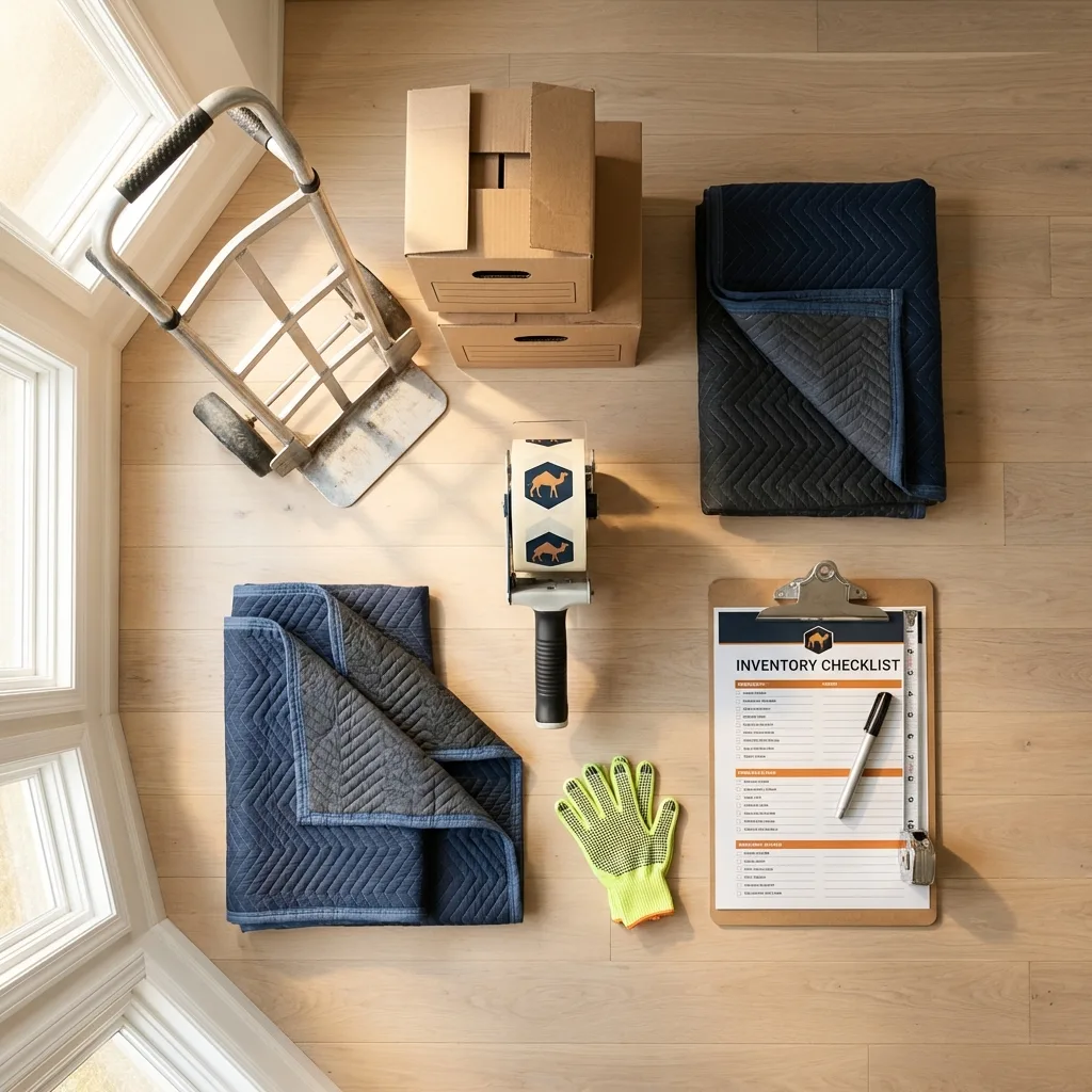 Professional moving supplies and packing materials layout for Sloatsburg residential relocations